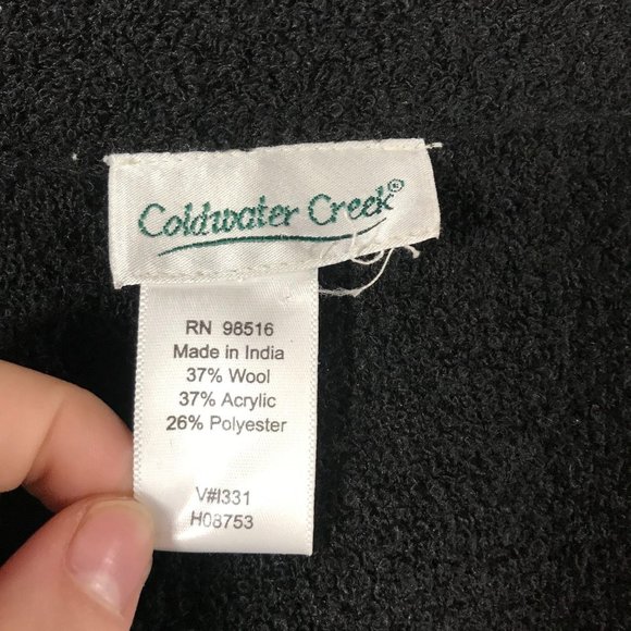 Coldwater Creek Women's Size XL** Black Wool Blend Button Front Jacket - Picture 8 of 9